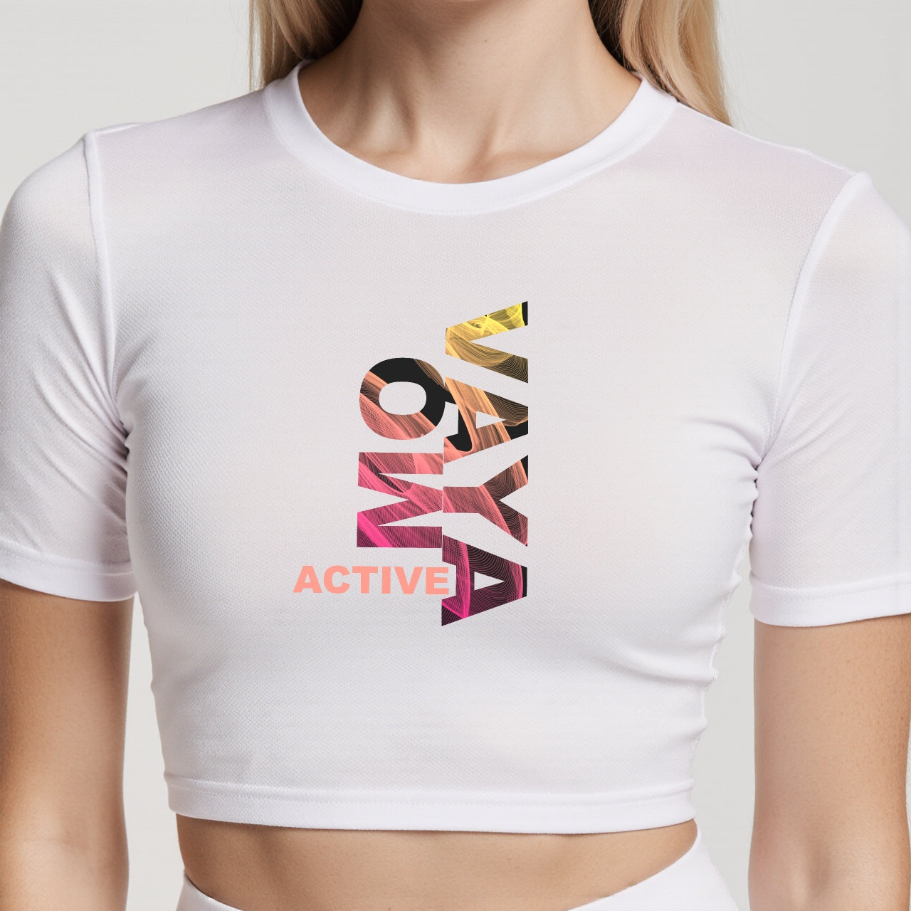 MOVAYA ACTIVE Cropped T-Shirt - Flow Vertical Edition