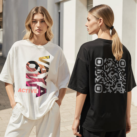 QR-CODE SERIES Oversized-Shirt – Flow Vertical Edition